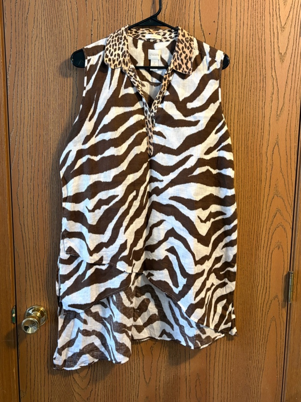 A- Symmetrical Chico’s Animal Print Tank Top/Tunic